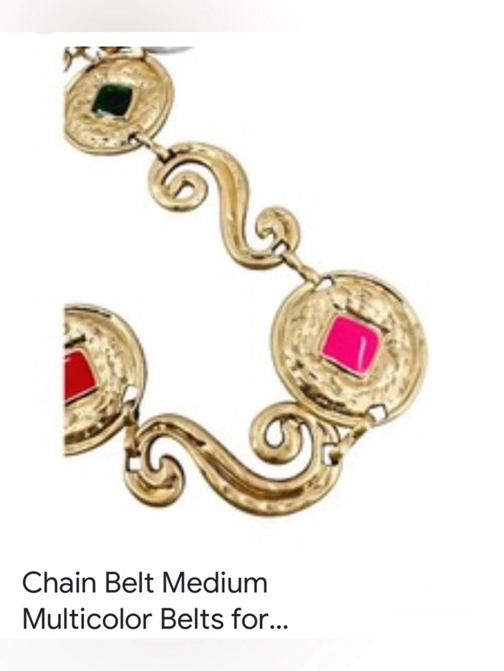 House of Harlow 1960 Gold-Tone Multicolor Medallion Belt